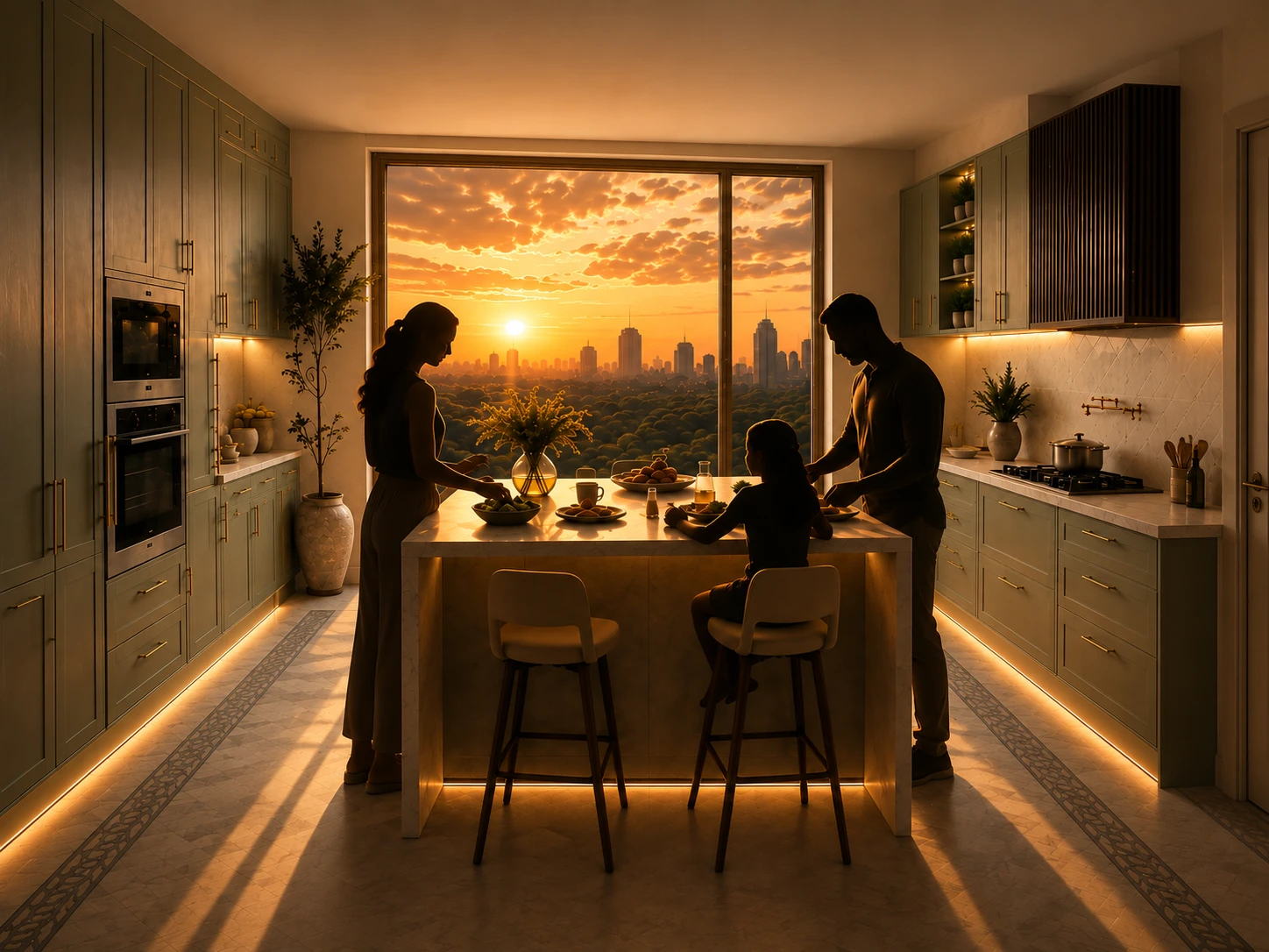 image showing a family at a kitchen table