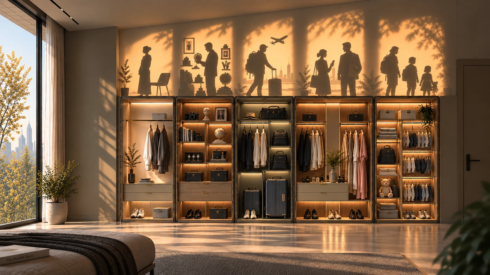 image showing a modern, organised, sleek wardrobe